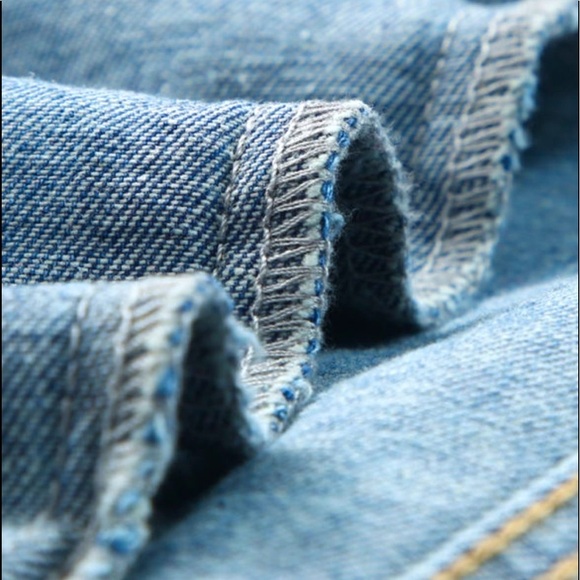 🎁 Blue🌵Aztec Print Distressed Hem Denim Jacket - Picture 11 of 16